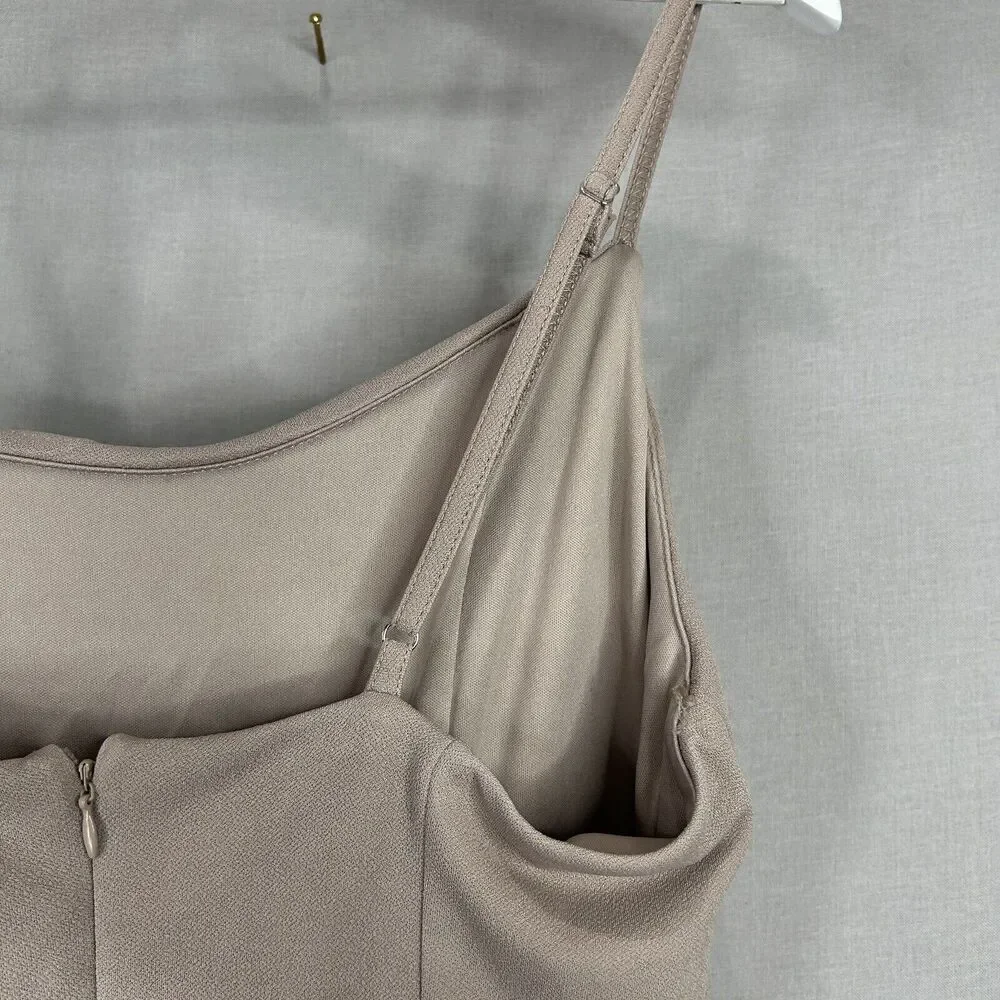 Birdy Grey Womens Dress Large Pink Cowl Flowy Side Slit Gown Formal Bridesmaid - Picture 7 of 11